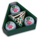 Geschenkbox mit 3 Motivgolfbllen Glcksschwein und...