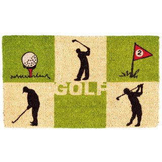 Fumatte GOLF,hochwertiger Fuabstreifer mit Golfmotiv,Golfmatte aus Kokos